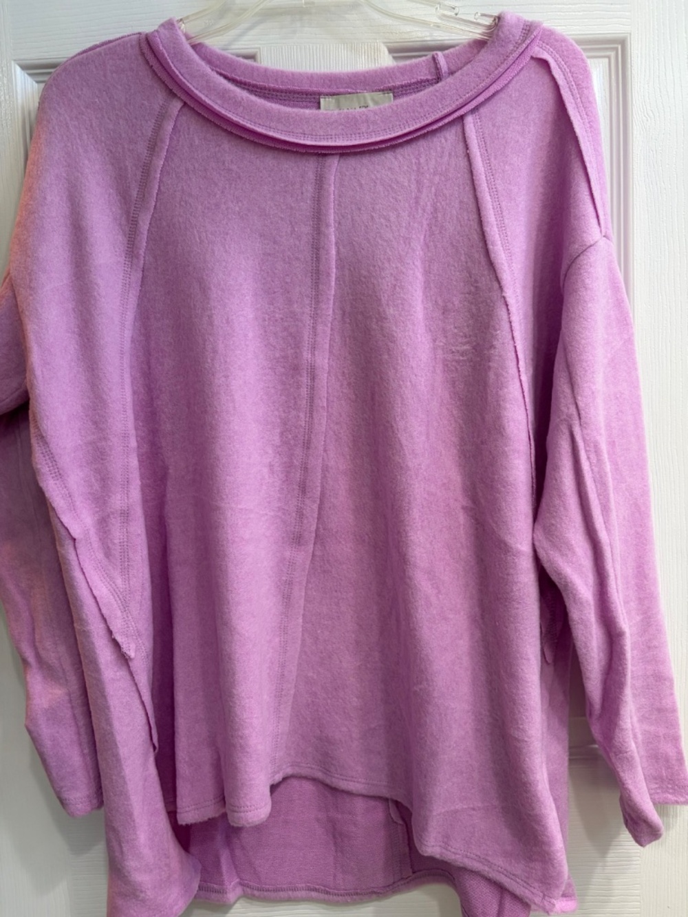 New Zenana Brushed Hacci Pullover Sweatshirt Lightweight Long Sleeve Top S/M